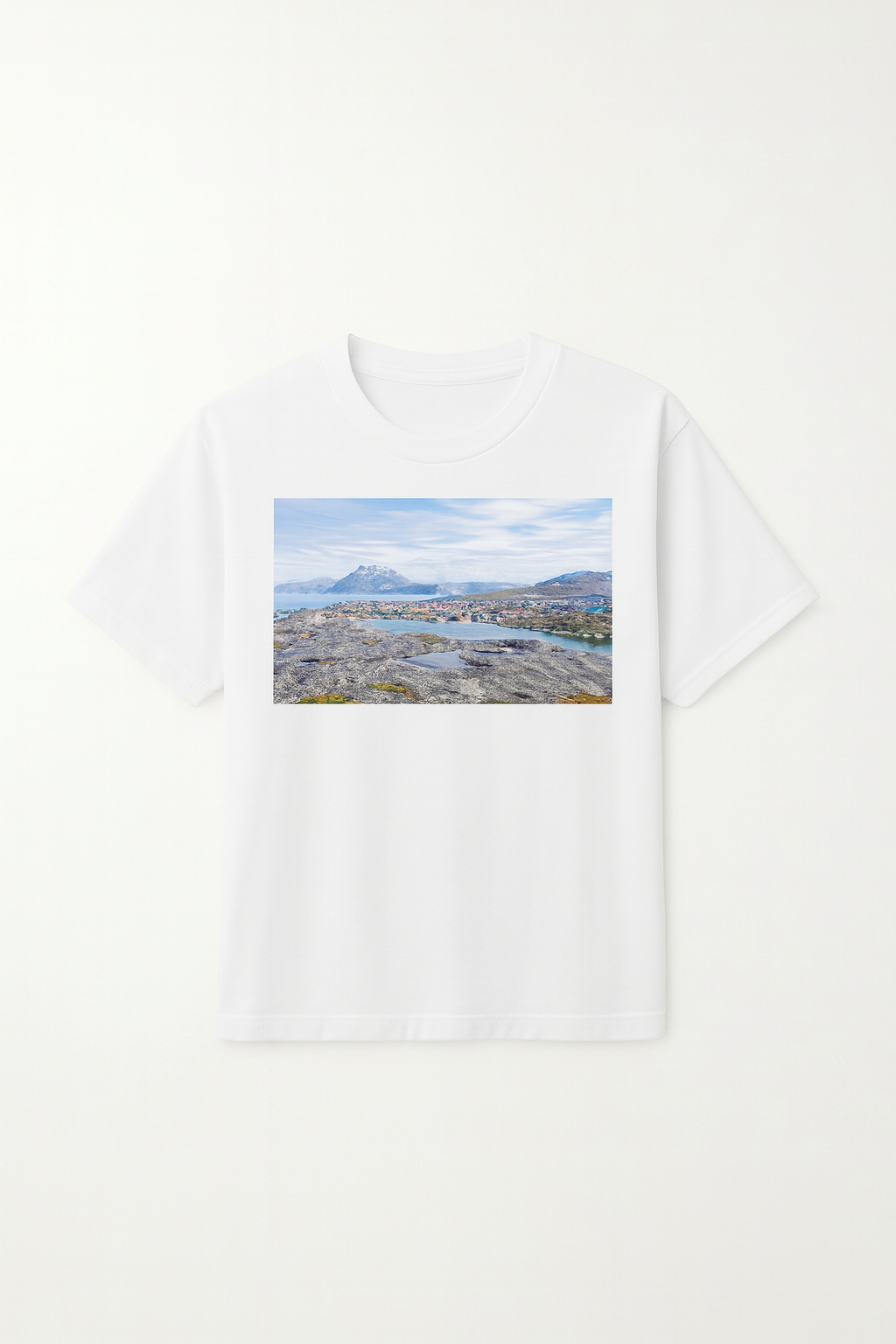 Nuuk Mountain View Tee – Arctic Summer Panorama Shirt